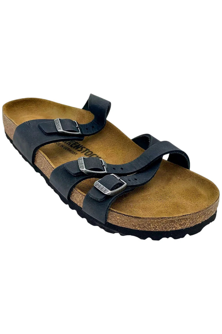 Birkenstock Women's Franca Oiled Leather Sandal Black - Narrow